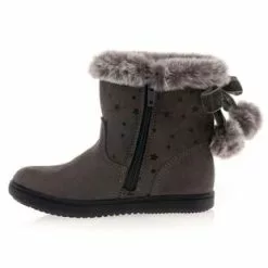 3 Pommes Boots / Bottines Fille Gris -magasin de bottes 01W034956D