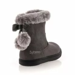 3 Pommes Boots / Bottines Fille Gris -magasin de bottes 01W034956E