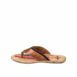 Tongs MARRON DENIM SIDE CUIR -magasin de bottes tongs marron denim side cuir 6